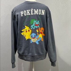 Pokemon Blue Sweatshirt with Colorful Characters, Small size